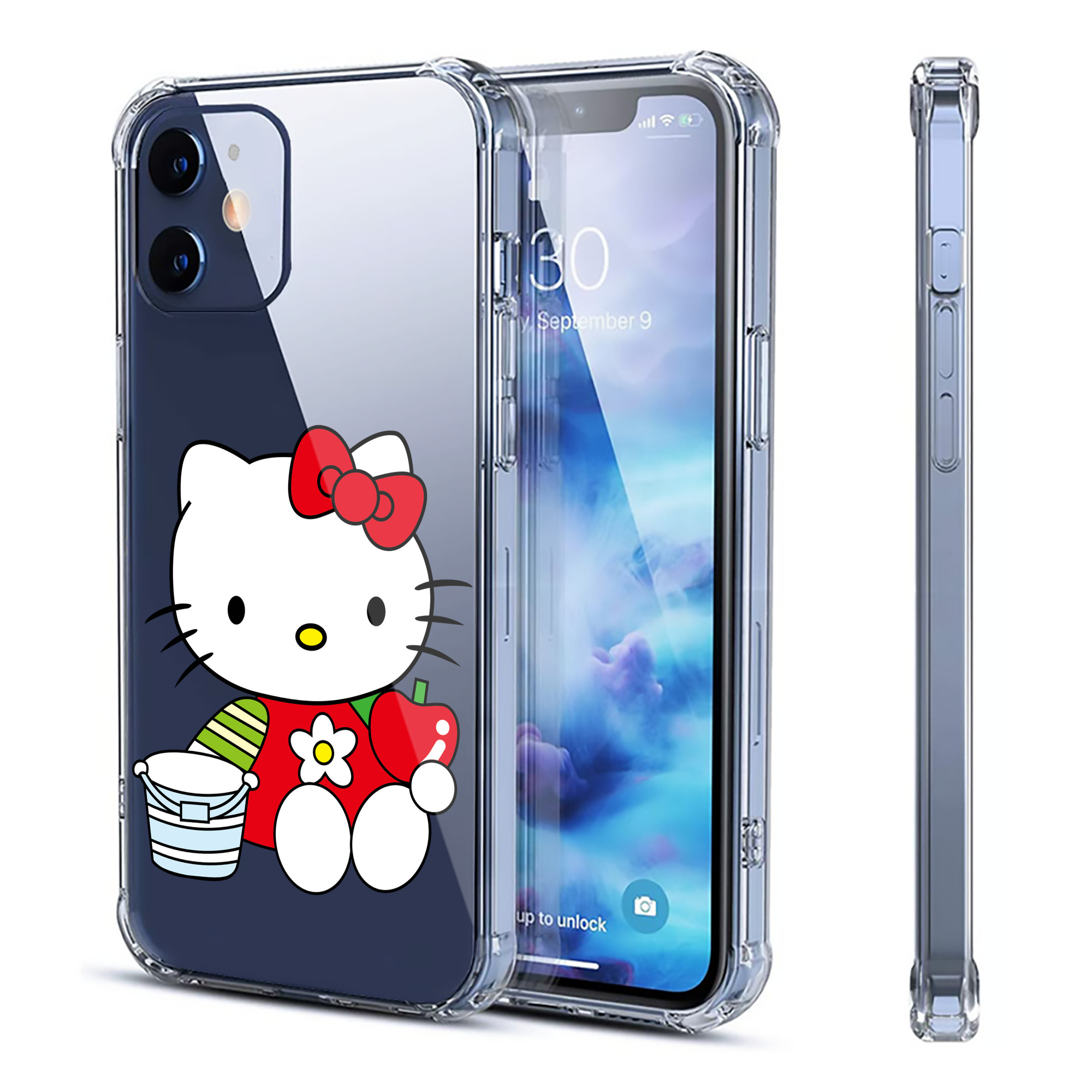 （画像用） Hello Kitty ハローキティ 【iPhone 12シリーズ対応】透明スマホケース（クリアソフトケース）